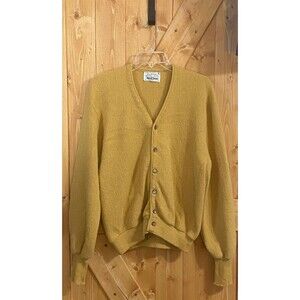Arnold Palmer Robert Bruce Alpaca Wool Cardigan Sweater Vintage Union Made Large